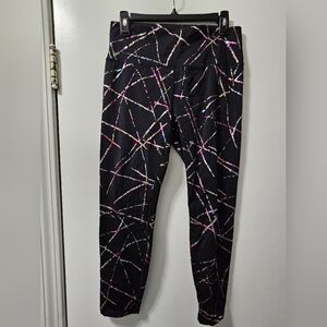 Black Mettalic Patterned Leggings